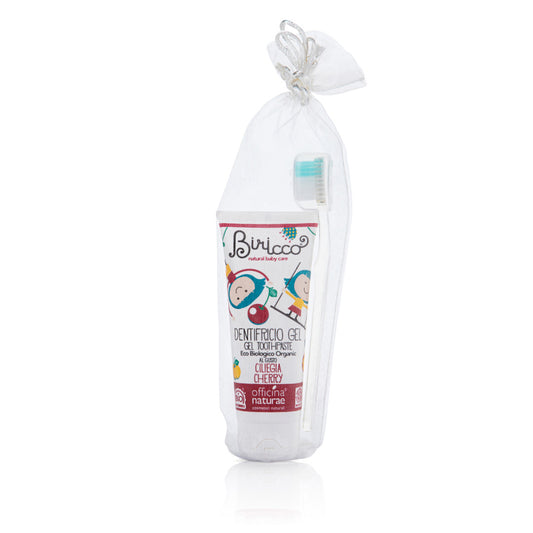 BIRICCO-KIT-BABY-DENTIFRICIO-GEL-CILIEGIA-SPAZZOLINO-OFFICINA-NATURAE