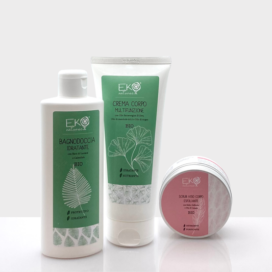 EKONATURAE-KIT-COCCOLA-SUBLIME-BAGNODOCCIA-CREMA-CORPO-SCRUB-ESFOLIANTE-BIO